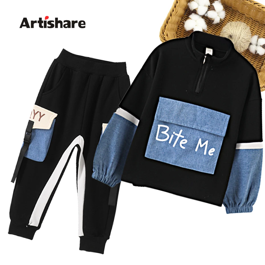 Комплект одежды для девочек карго пальто + штаны детская одежда повседневный