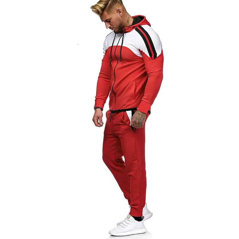 5XL белые мужские спортивные костюмы из двух частей, толстовки, Мужская одежда, брендовый спортивный костюм для мужчин, спортивные комплекты, лоскутные толстовки, спортивная одежда