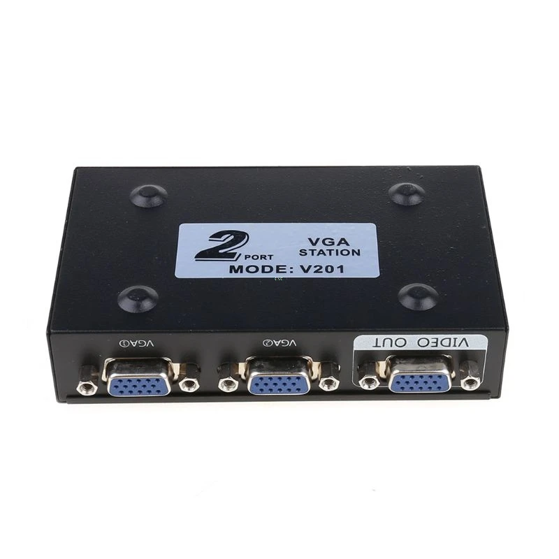 

2 Ports Switcher Splitter 2 Ways VGA Video Switch Adapter Converter Box for PC Monitor Accessories