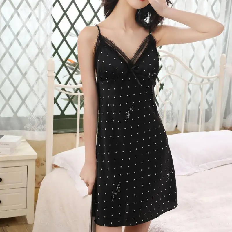 Ночная рубашка на бретельках женская одежда для сна летнее кимоно халат