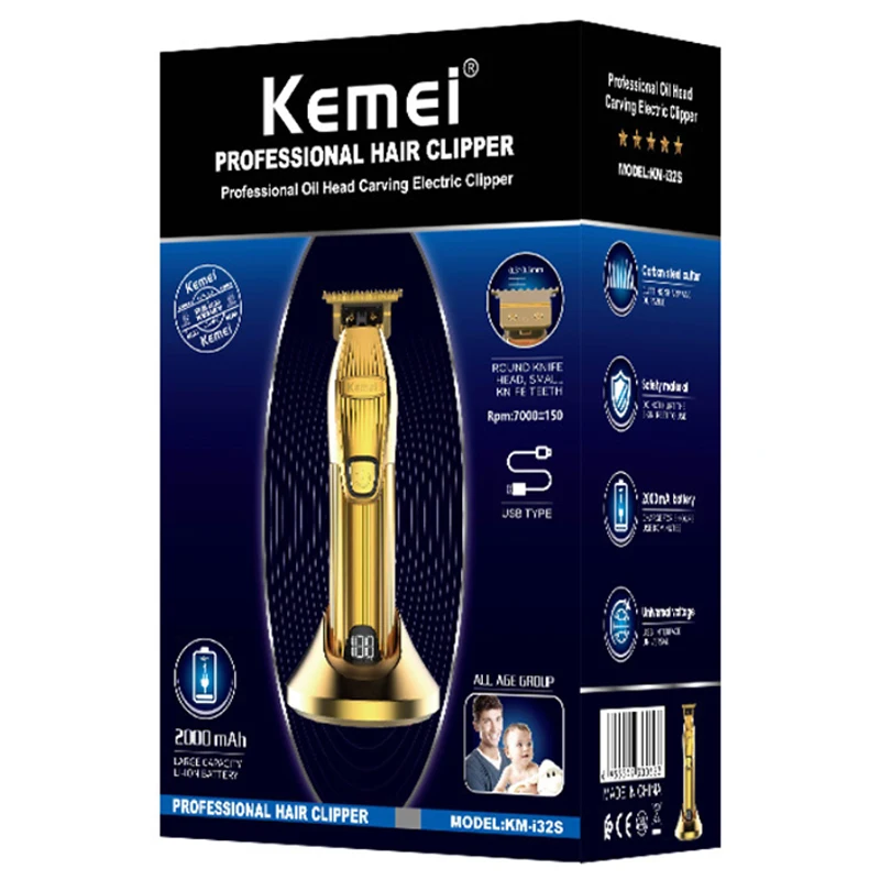 

Professional LCD electirc low noise hair clipper for men barber shop rechargeable hair timmer powerful hair cutting tool