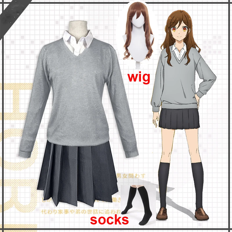 

Anime Hori san to Miyamura kun Horimiya Miyamura Izumi Hori Kyoko Cosplay Costume High School Uniform Halloween Party