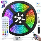 Умная Светодиодная лента, музыкальный Wi-Fi контроллер RGB 2835 5050 5 м10 м15 м20 м, водонепроницаемая войлочная осветительная лента DC12V, ФИТА, украшение комнаты