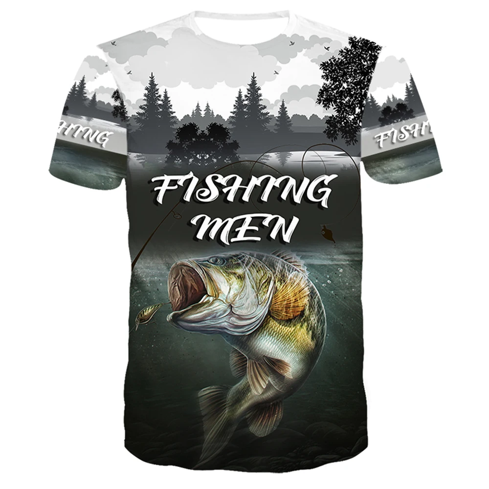 

Крутая Высококачественная футболка для мужчин и женщин, популярная футболка с 3d принтом для рыбалки, футболка для отдыха с коротким рукавом...