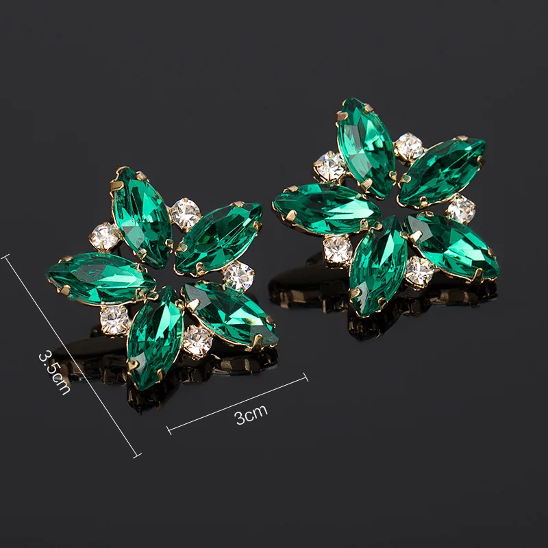 Bague Ringen, корейский стиль, модные серьги-гвоздики, изумрудные серьги для женщин, в форме цветка, серебро 925, ювелирное изделие, Подарок на годовщину
