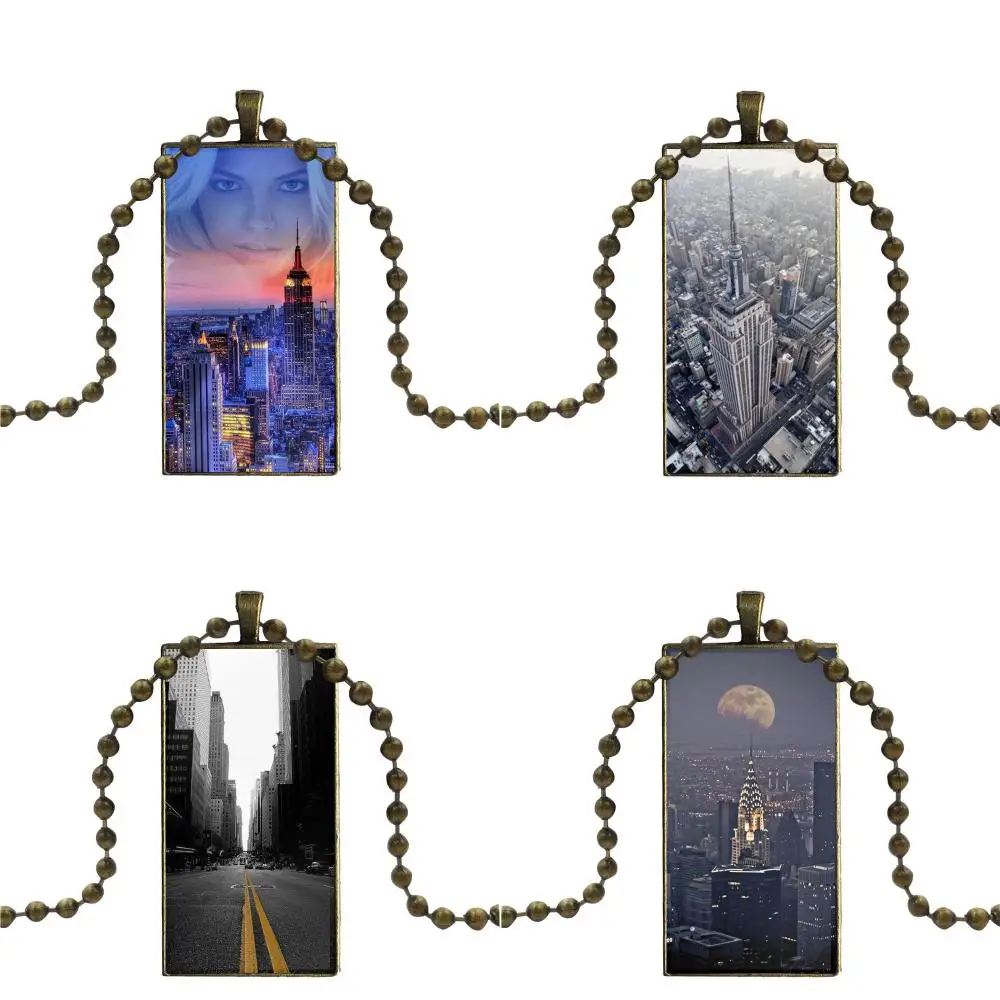 Для мужчин и женщин подарок Нью-Йорк США Статуя Свободы стеклянный кабошон кулон