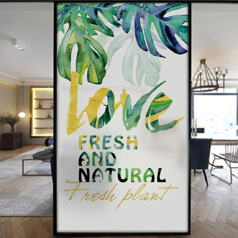 

Статическая липкая многоразовая витражная пленка для окон размера под заказ с ботаническим дизайном, устойчивая к ультрафиолетовому излуч...