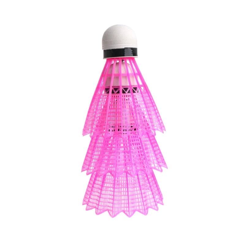 

New 3pcs LED Glowing Light Up Plastic Badminton Shuttlecocks Colorful Lighting Balls Drop Ship