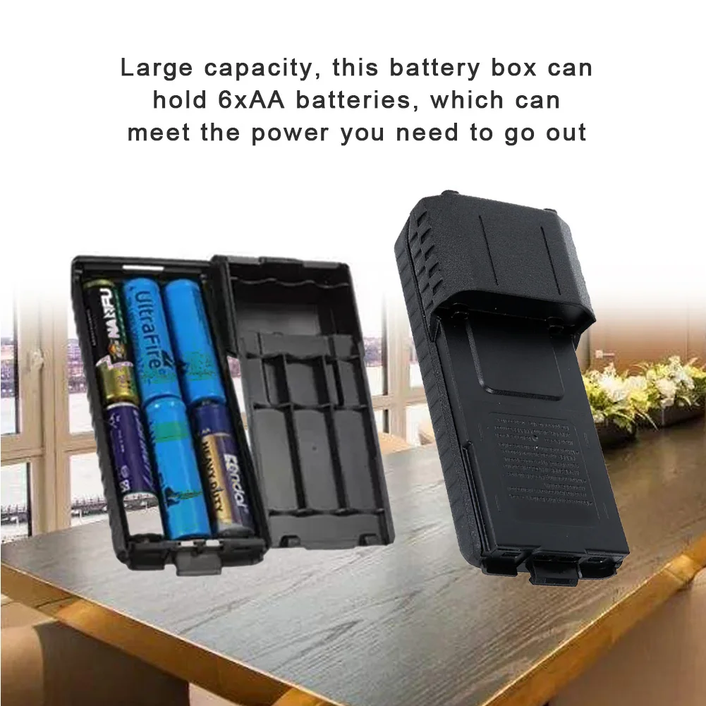 SOONHUA Extended Walkie Talkie 6xAA Battery Box Portable Good Gloss Case For Baofeng UV-5R UV-5RE UV-5RA​​ |