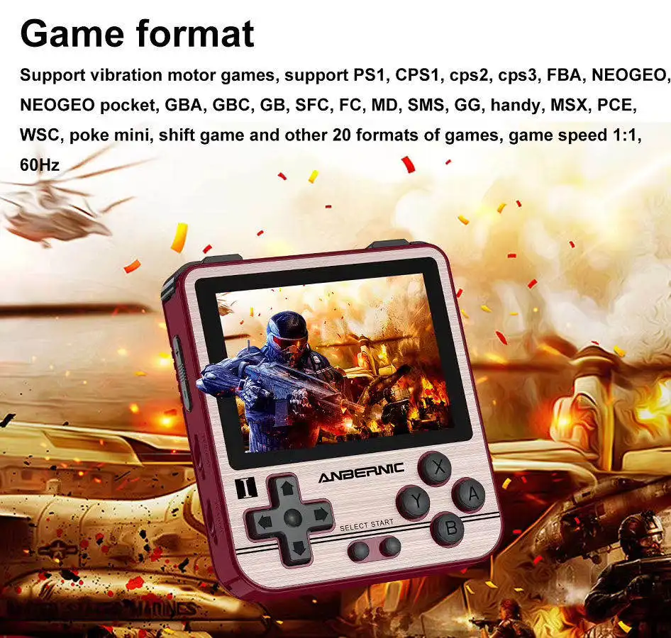 Консоль игровая ANBERNIC RG280V PS1 Ретро IPS экран 2 8 дюйма Opendingux 64 Гб 5000 игр портативная