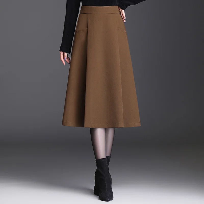 

Юбка-трапеция женская с высокой талией, на осень/зиму