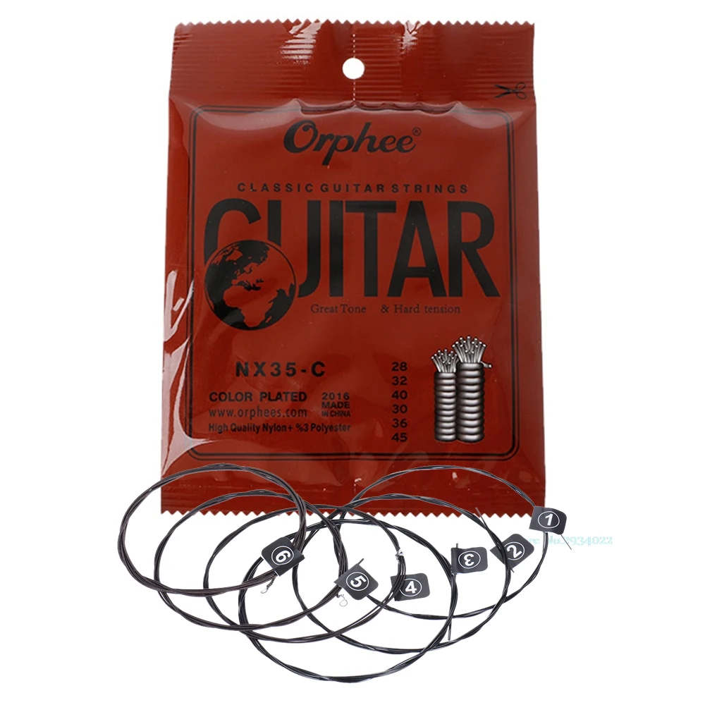 

Orphee NX35-C Hard Tension Classical Guitar Strings Perfect Replacement nylon silver jacketed wire Vacuum Packaging guitar parts