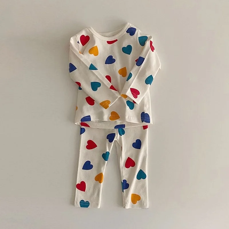 

2022 Home Clothes Suit For Newborn Baby Pajama Set Printing Toddler Girls Suit 0-1-2-3 Years Kids 2Pcs Sets Baby Boys Clothing