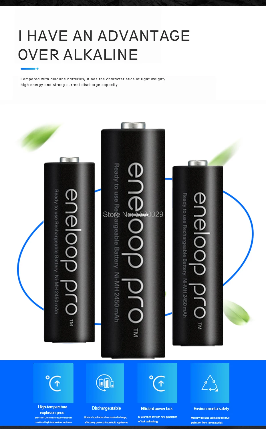 Аккумуляторные батареи Panasonic Eneloop Pro AA предварительно заряженные 12 шт./лот 2500 мАч 1