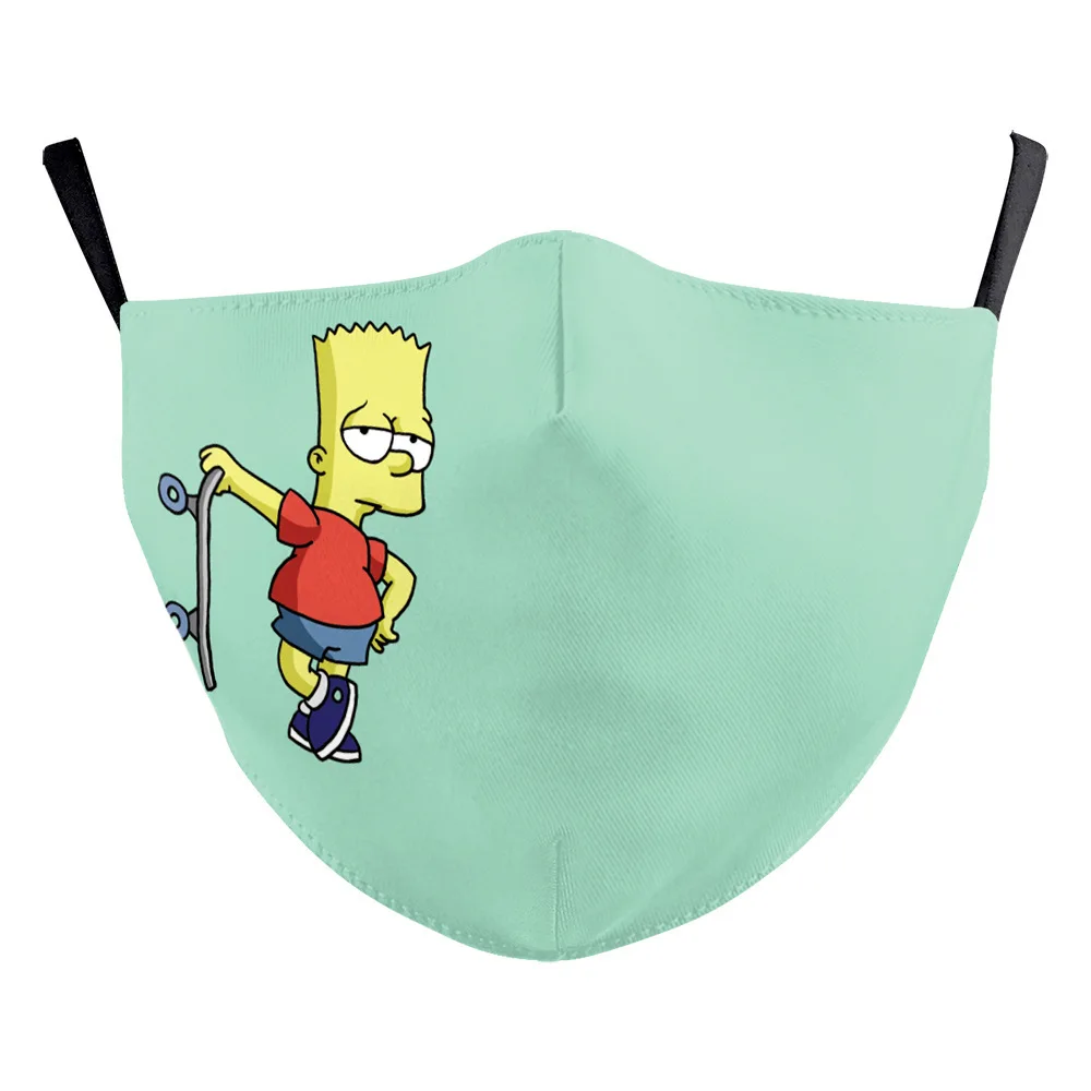 Популярные Аниме-Симпсоны Мужские Женские маски для лица Взрослые спортивные