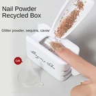 Двухслойная коробка для хранения пудры из переработанного материала инструменты для маникюра с блестками для ногтей контейнер для икры