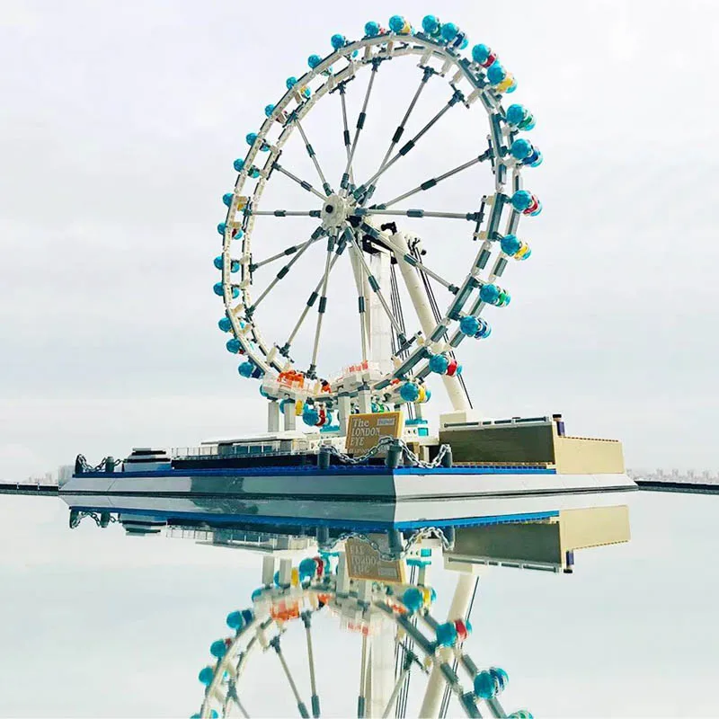 

Ideas Model Bricks 1528Pcs Street Bricks View London Eye Modular Bricks Ferris Wheel Model Building Blocks 6215 Amusement Park