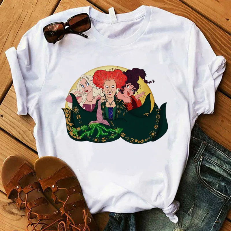 Покус рубашка для Для женщин модные платья ведьмы на Хэллоуин футболка женский