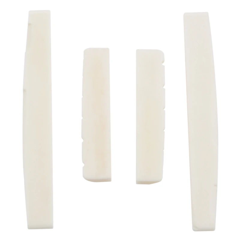 2 Sets of 4pcs 6 String Acoustic Guitar Bone Bridge Saddle and Nut Made Real | Спорт и развлечения