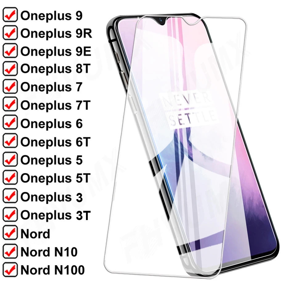 

100D Safety Full Protection Glass For Oneplus 3 3T 5 5T 6 6T 7 7T 8T Screen Protector Nord N10 N100 9 9E 9R Tempered Glass Film