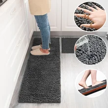 Plush Long Kitchen Rug Non Slip Washable Kitchen Door Floor Area Carpet Soft Super Absorbent Mat for Bathroom 2-Piece Set Plush Long Kitchen Rug Non Slip Washable Kitchen Door Floor Area Carpet Soft Super Absorbent Mat for Bathroom 2-Piece Set