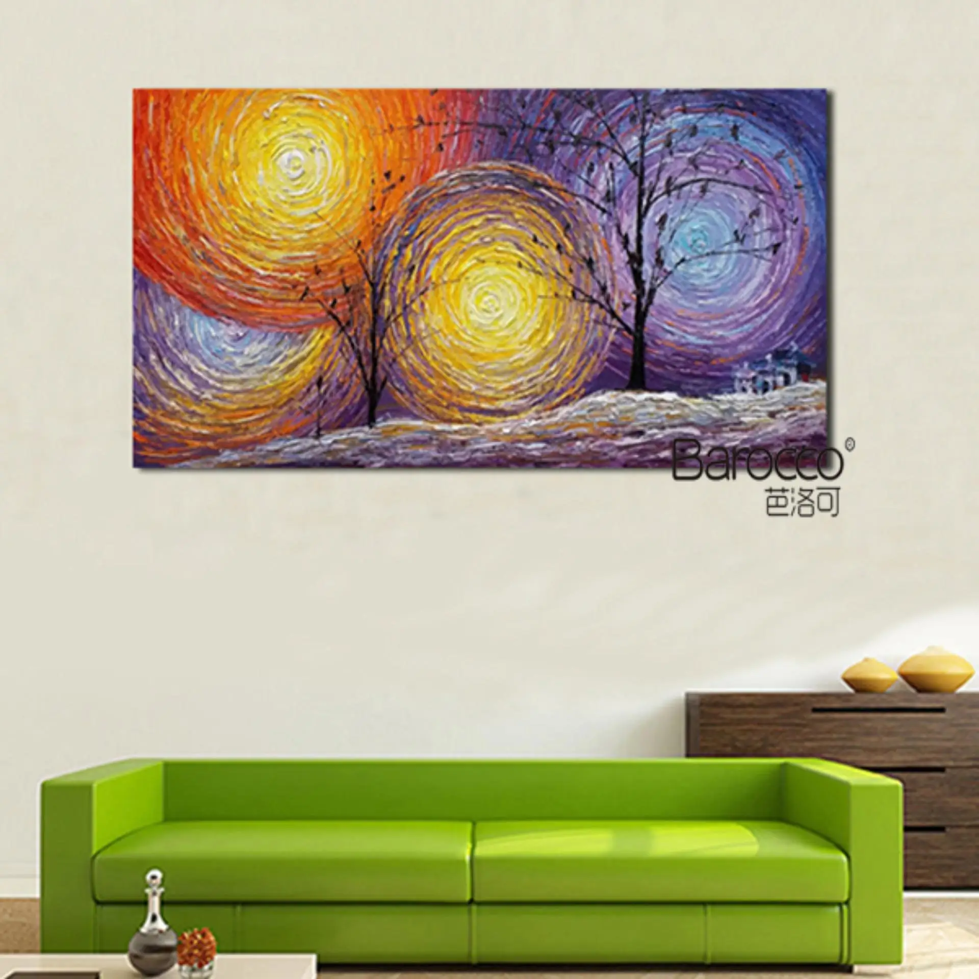 Абстрактный пейзаж живопись 100% ручная роспись картина маслом современное