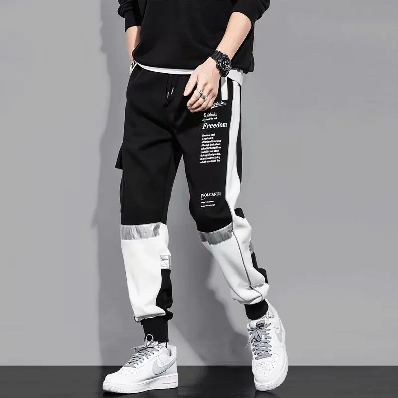 

Spring and autumn binding foot workwear trousers men's tide brand trend loose casual men's sports fashion casual trousers