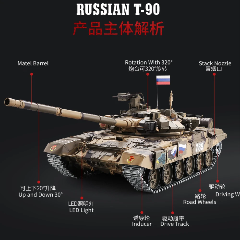 1/16 Радиоуправляемый Танк Модернизированный русский T90 модель танка с дистанционным управлением треки звездочки 3938 боевой танк реалистичное звуковое моделирование стрельбы