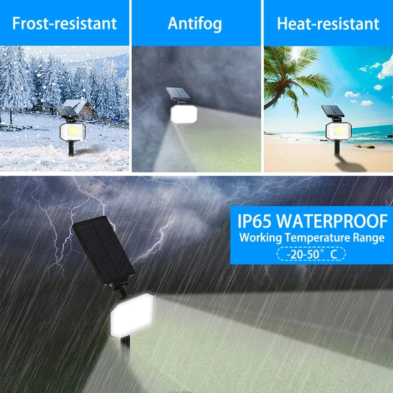 

LED Solar Landscape Spotlights Waterproof Wall Light Outdoor Solar Landscaping Lamp for Pathway Yard Patio and Courtyard