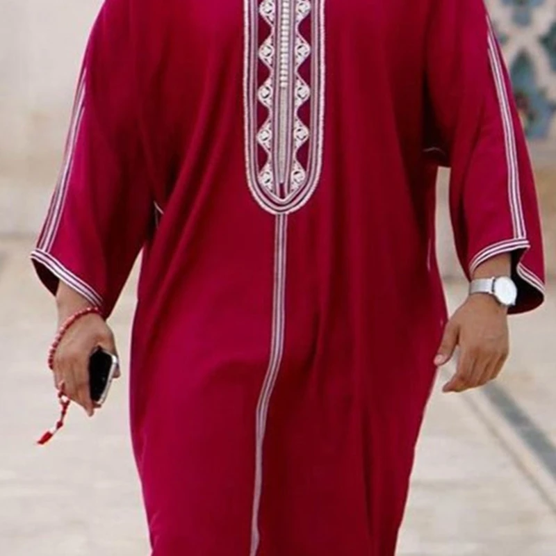 Мужской исламский арабский кафтан мусульманская одежда с длинным рукавом