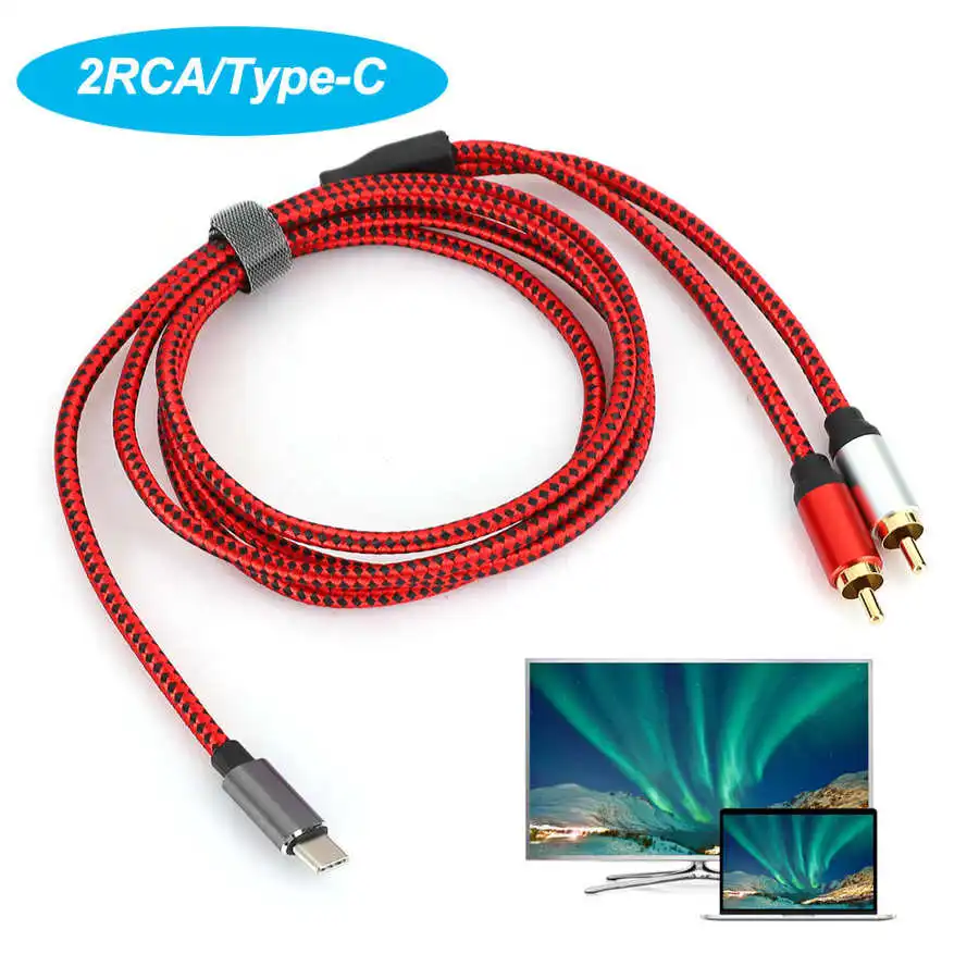 Аудиокабель с позолоченным штекером Type C на штекер 2RCA 1 5 м|Кабели VGA| |