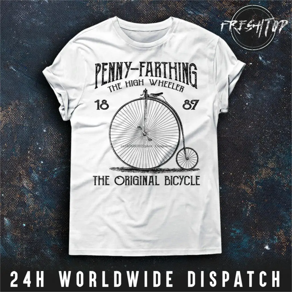Футболка Penny Farthing с высокой посадкой оригинальный велосипед Велоспорт ретро |