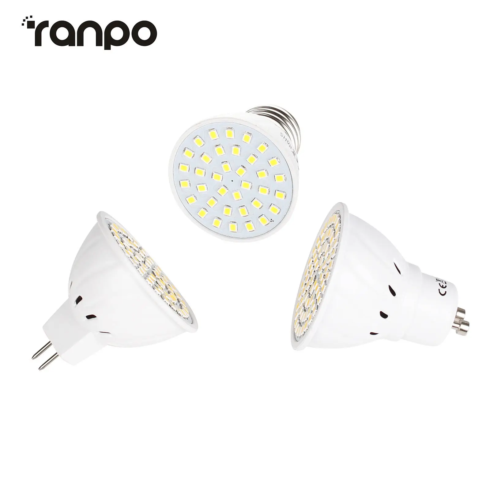 GU10 MR16 E27 Светодиодный точечный светильник лампы винт база 2835 SMD DC 12V 24V AC 110V 220V яркий