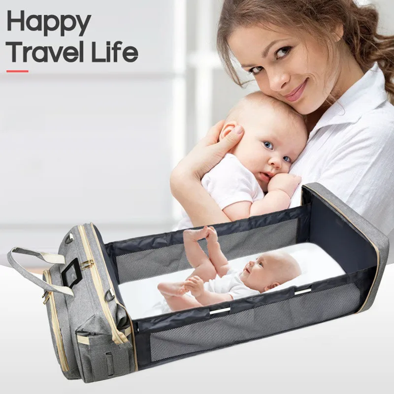 

Crib Design Diaper Bags Mummy Bag High capacity Waterproof Fabric Nappy Backpack Changing Pad Hooks For Maternity Solid Color