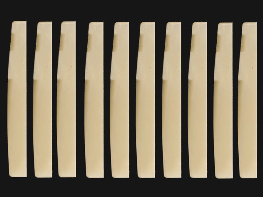 10x Unbleached Bone Saddle Acoustic Guitar 72x3x9mm Luthier 