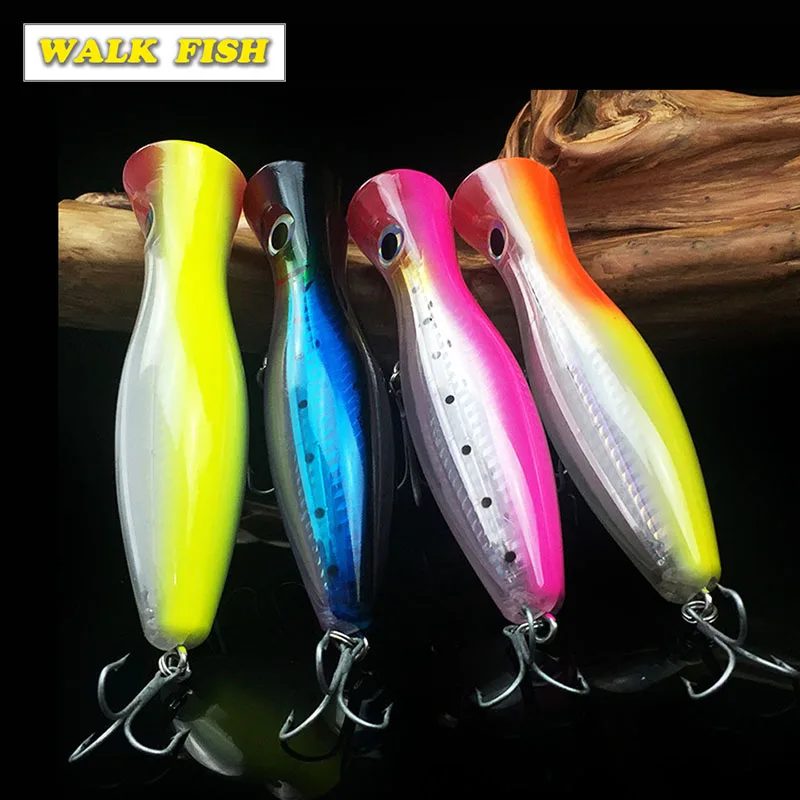 Ходить Рыба 1 шт. (12 см) 42 г твердая приманка большой Поппер Топ воды рыболовная