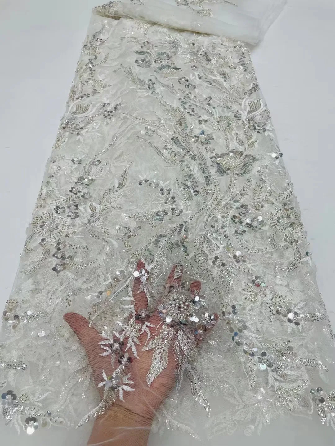 

Африканский дизайн 2022 года, французская сетчатая ткань, нигерийский тюль, кружево высокого класса с 3D рисунком для женщин, ткань для платьев...