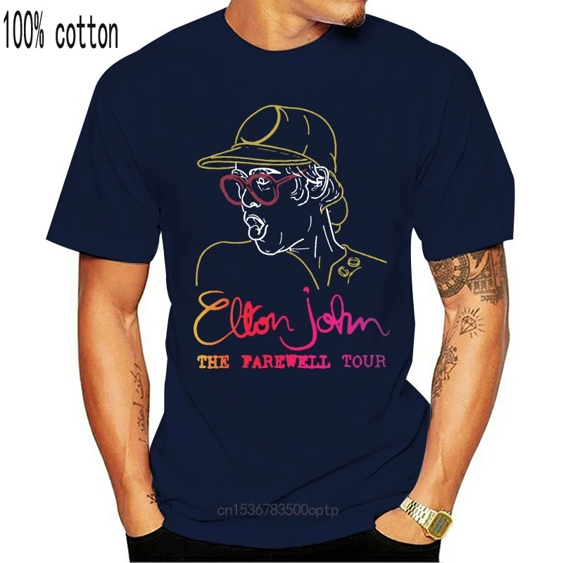 

Новинка USA, футболка для фанатов команды Elton John The Farewell Tour, мужская модель, 100% хлопок, V584
