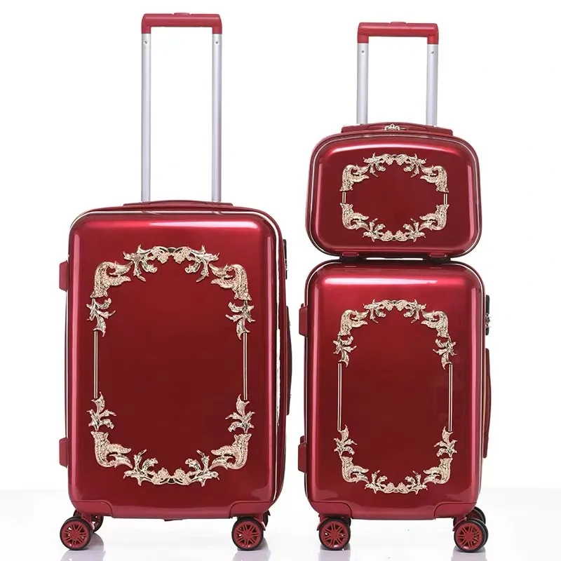 Новый комплект чемоданов 20-24 дюйма женская сумка на колесиках для багажа красный
