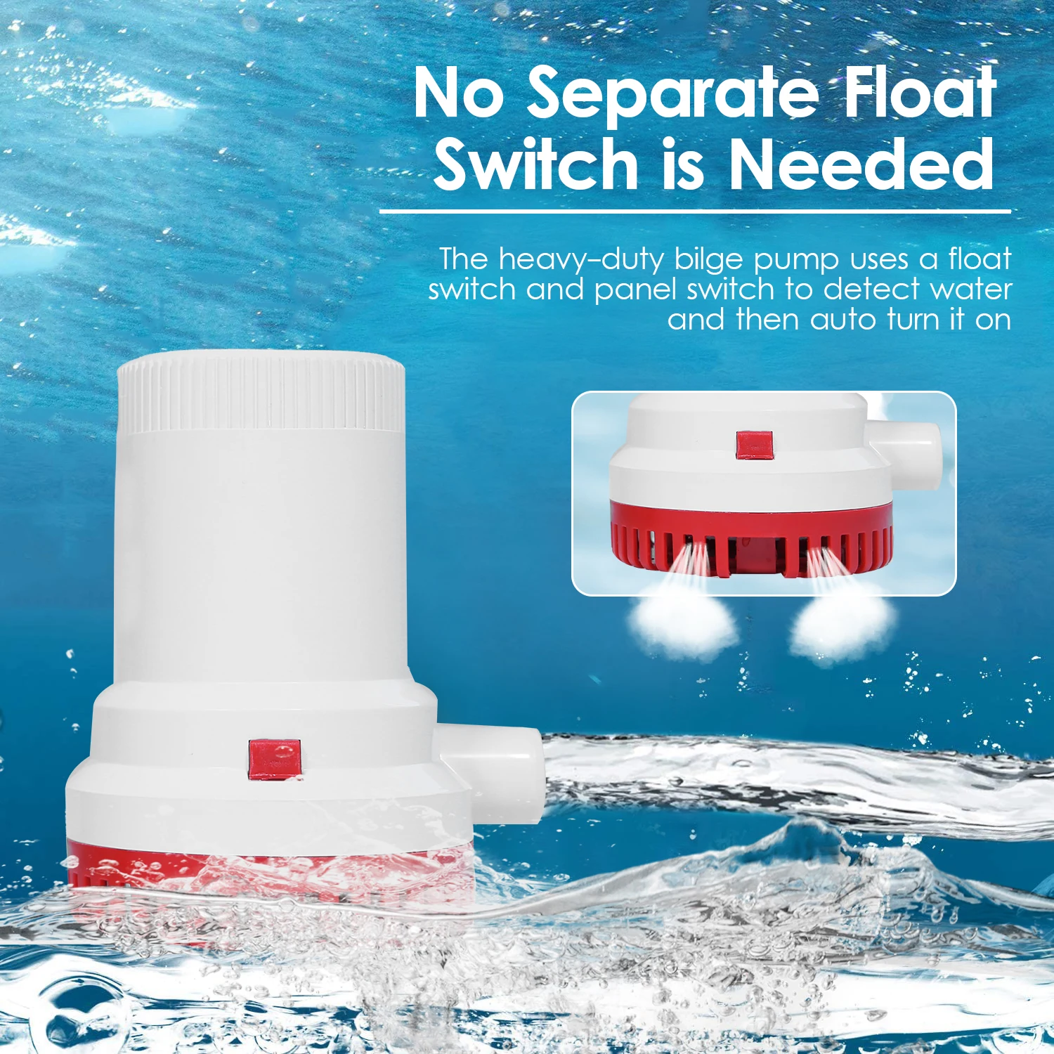 Погружной откачивающий насос 2000 Гал/ч 12 В 24 постоянного тока водяной для яхты