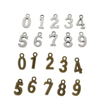 lot of 100 bronze antique silver mixed digit number charms pendant jewellery age birthday craft diy supplies