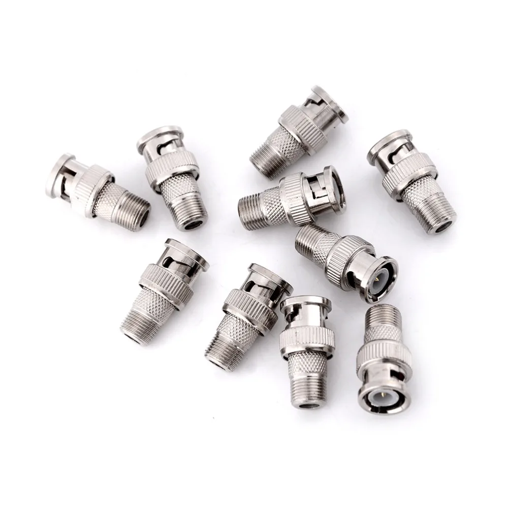 

10pcs BNC Male Plug to F Female Connector Coupler Jack Adapter Coax