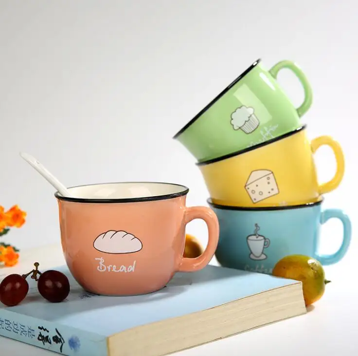 Мультяшная креативная кофейная кружка с молоком керамическая для влюбленных