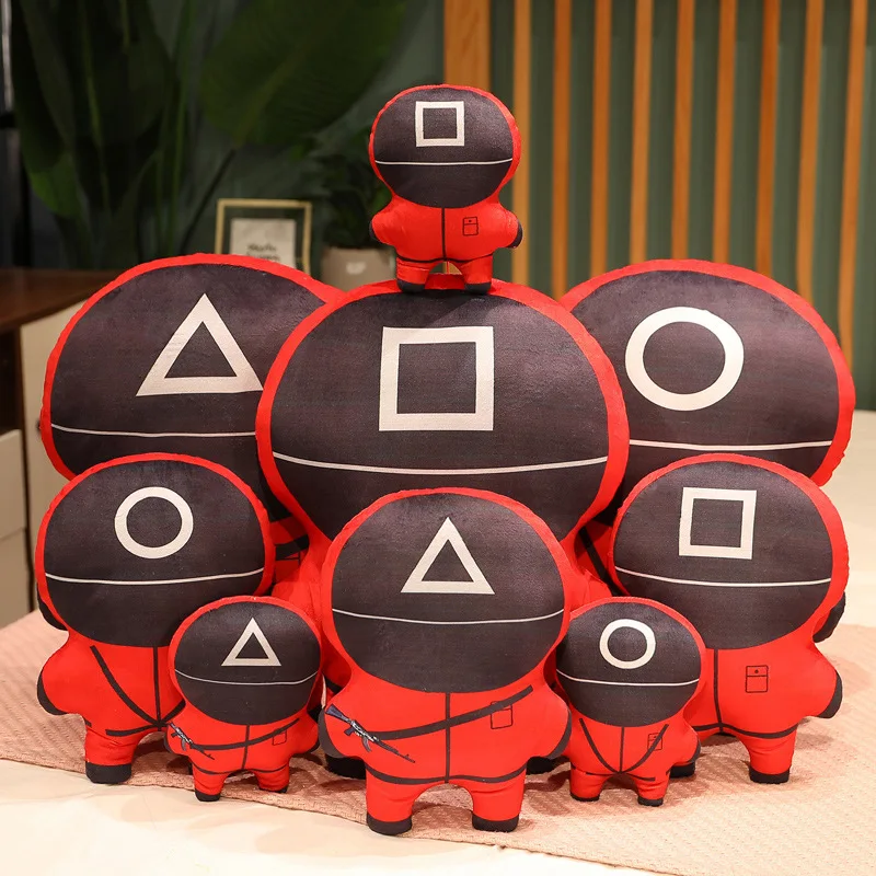 

Искусственная игра кальмар, круглая плюшевая игрушка, мягкая кукла, треугольная, квадратная, детский подарок, детский спутник для сна, украш...