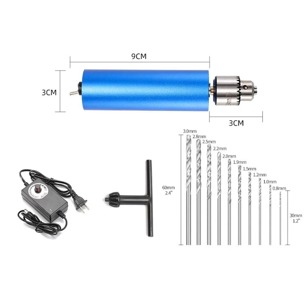 

Adjustable Electric Hand Drill DC3V-12V Portable Motor PCB Press Drilling Compact Set 0.3-4mm Chucks DIY Woodworking Tools