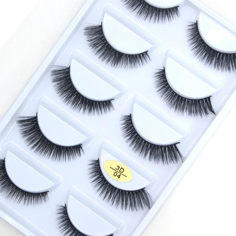 

3D false eyelash professionals soft eyelash extension 5 pairs 3D 5P04