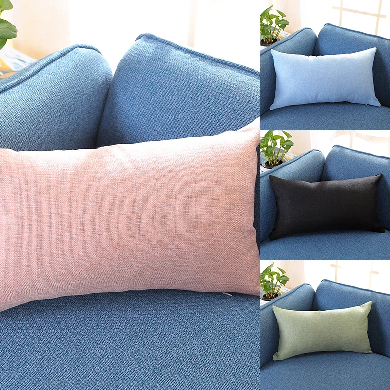 Декоративные декоративные наволочки из хлопка и льна прямоугольные для подушек