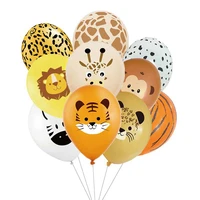 10pcs 12inch jungle wild animal party supplies birthday decorations latex white balloons kids birthday party animal balloons
