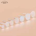 Штифты с плоским основанием для изготовления ювелирных изделий сделай сам, твердые Штифты под серебро 925 пробы, серебряные серьги-шпильки мм, 10 шт.