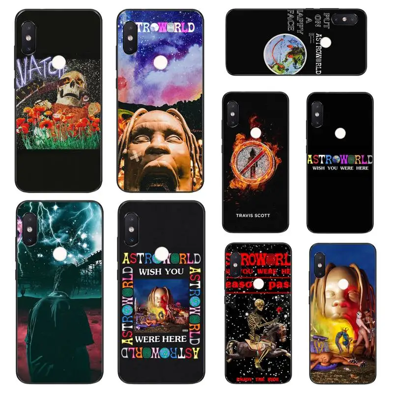 Силиконовый черный чехол HTXian для телефона с тревисом Скоттом Xiaomi Mi8 9 10 9T 5 6 A1 A2Lite 9SE